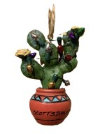 Prickly Pear with Christmas Lights